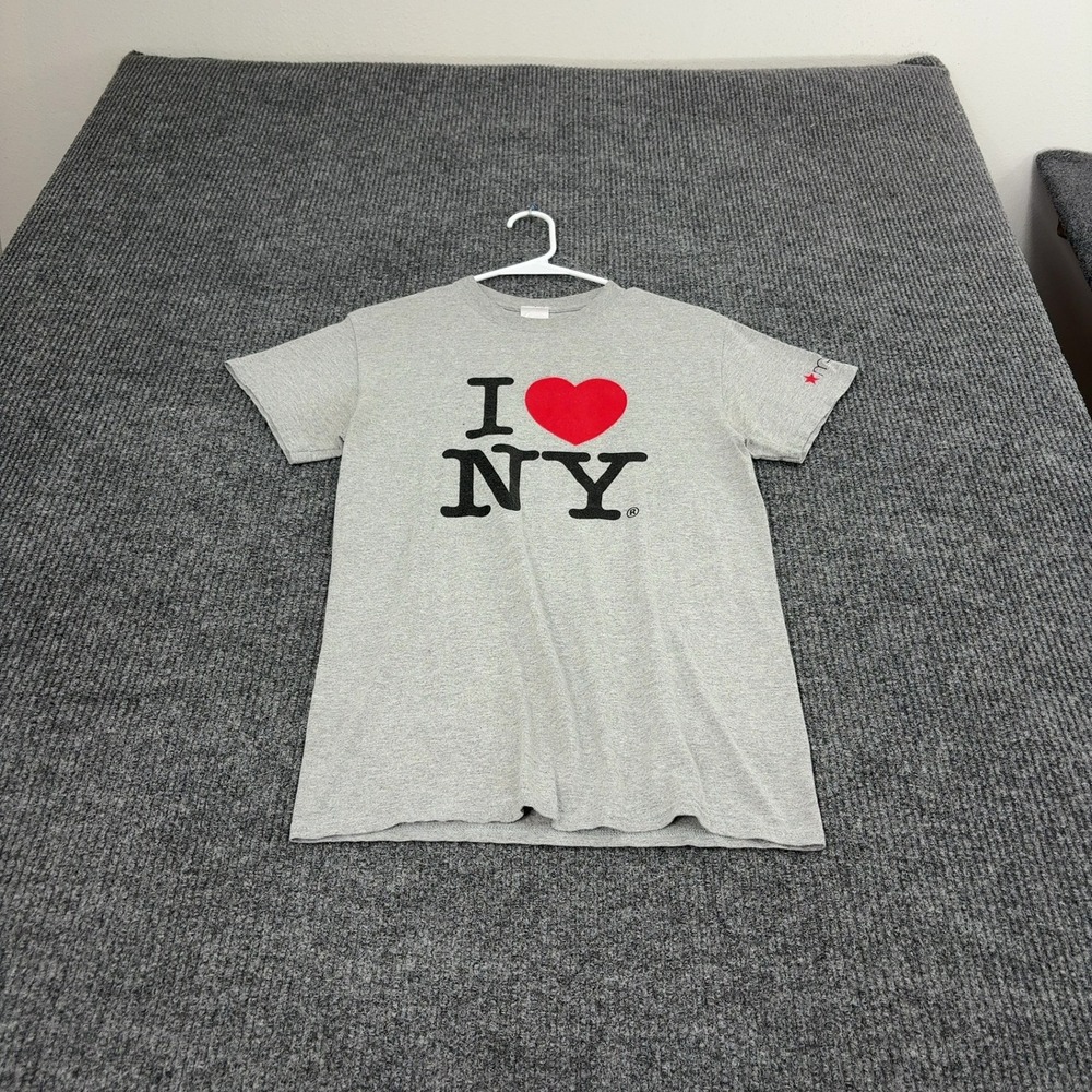 I Love NY Macys TShirt Unisex S Gray Cotton Blend Graphic Tee Casual